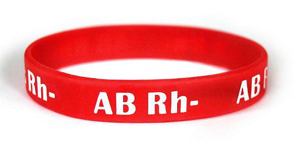 AB Rh- bransoletka silikonowa grupa krwi