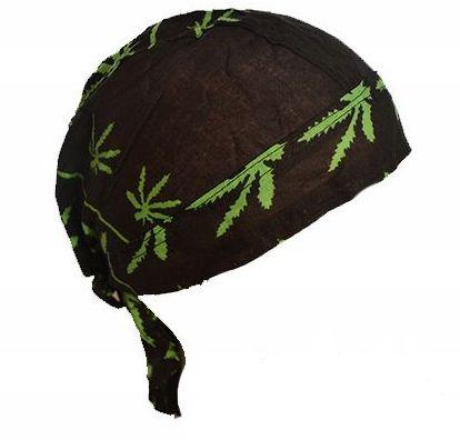 Gandzia zielona czapeczka du-rag, bandama czarna