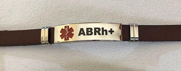 AB Rh+ bransoletka ze skry i stali chirurgicznej 316L