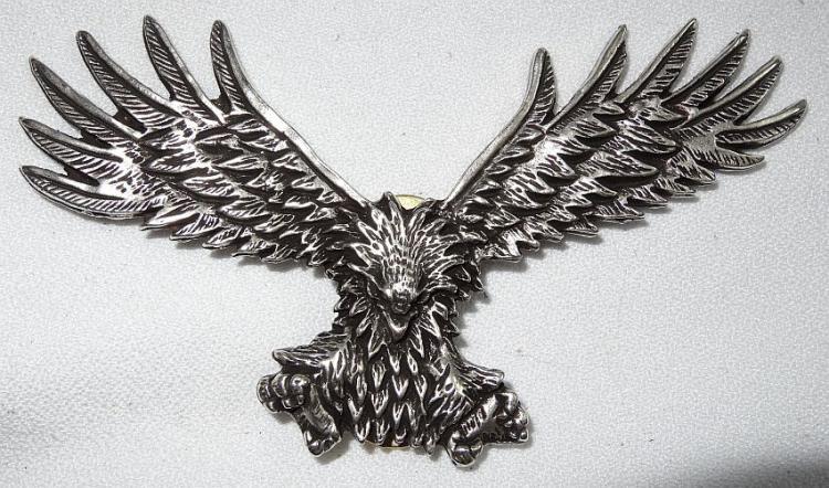 Emblemat - Orze 2 na ruby stare srebro