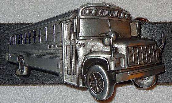 Autobus szkolny stare srebro klamra, spinka do paska