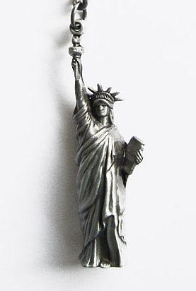 Statua Wolnoci USA brelok 3D stare srebro